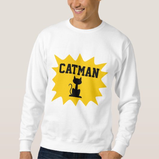 CAT MAN おもしろい Men's Cat Tシャツ (正面)