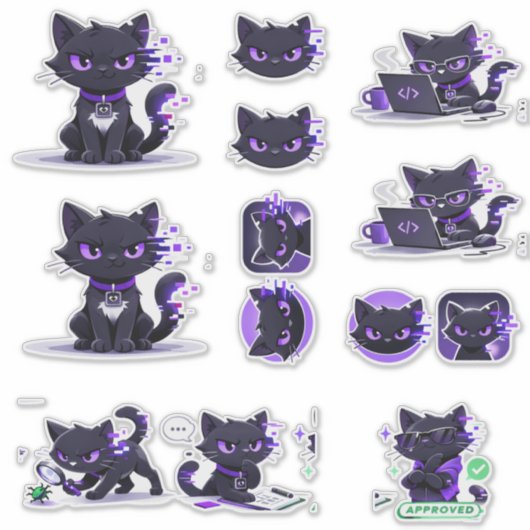 Cat Mascot Stickers シール (正面)