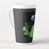Cat Meme Alien Green Cat Selfie UFO Latte Mug カフェラテマグ (左アングル)