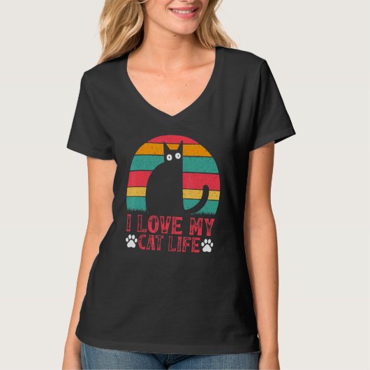 Cat Meme Cat Owner Cat  I Love My Cat Life Tシャツ (正面)