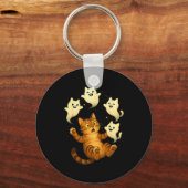 Cat Meme Funny Soky Halloween Kitty  キーホルダー (正面)