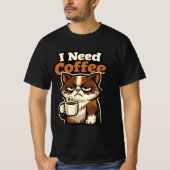 CAT MEME “I NEED COFFE” Tシャツ (正面)