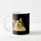 Cat Meme Shock Cat Face Funny Meme Cat Silly Gift  コーヒーマグカップ (左)