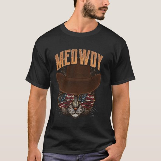 Cat Meme Texas Meowdy Western Cowboy Country Music Tシャツ (正面)