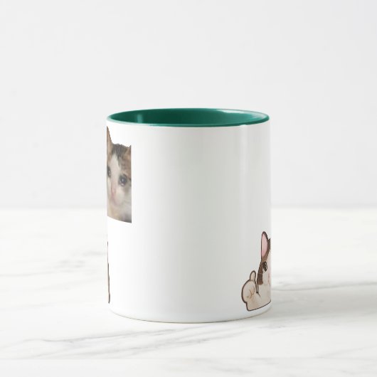 Cat Meme Thumbs Up Funny OK Cat Meme Kitten Mug マグカップ (中央)