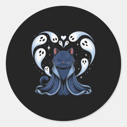 Cat Meme Wizard Soky Fantasy Kitty  ラウンドシール (正面)