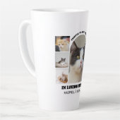 Cat Memorial 7 Photo Collage Pet Tribute Template カフェラテマグ (左アングル)
