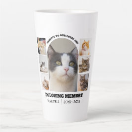 Cat Memorial 7 Photo Collage Pet Tribute Template カフェラテマグ