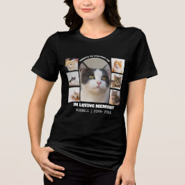 Cat Memorial 7 Photo Collage Pet Tribute Template トライブレンドＴシャツ