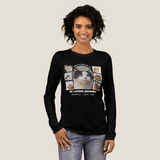 Cat Memorial 7 Photo Collage Pet Tribute Template トライブレンドＴシャツ (正面全体)