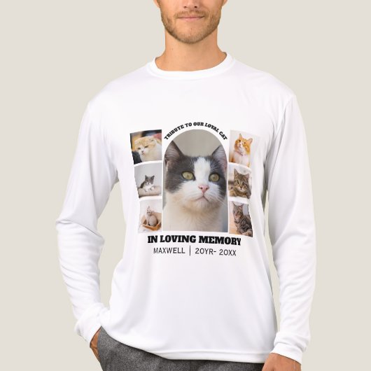 Cat Memorial 7 Photo Collage Pet Tribute Template トライブレンドTシャツ (正面)