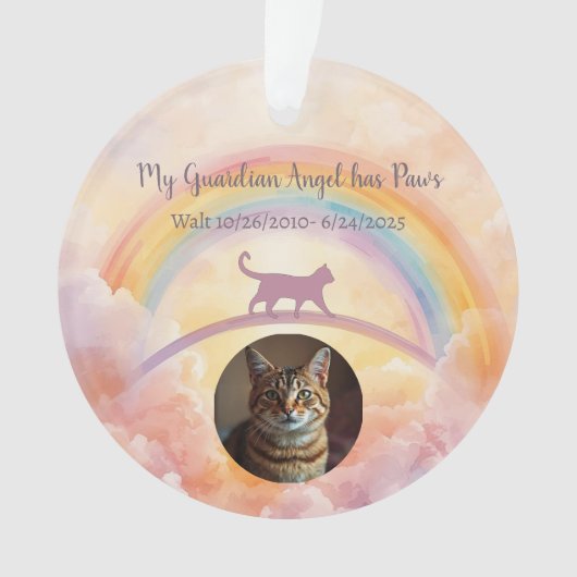 Cat Memorial Acrylic Ornament Rainbow Bridge オーナメント (正面)