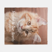 Cat Memorial Gift | Pet Loss Keepsake Fleece Blank フリースブランケット (正面(横))