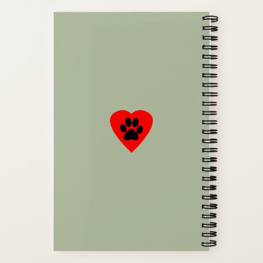 Cat Memorial Journal Sage Green ノートブック (裏面)