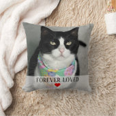 Cat Memorial Photo with Heartfelt Message on Back クッション (ブランケット)