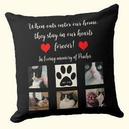 Cat Memorial Throw Pillow with Poem and Photos クッション