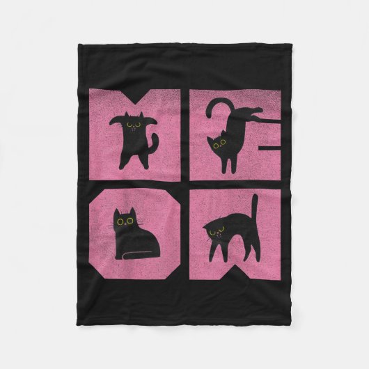 Cat - Meow Art  フリースブランケット (正面)