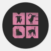 Cat - Meow Art  ラウンドシール (正面)