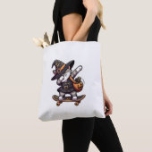 Cat Meow Debbing On Skateboad Apparel Kids Hallowe トートバッグ (クローズアップ)