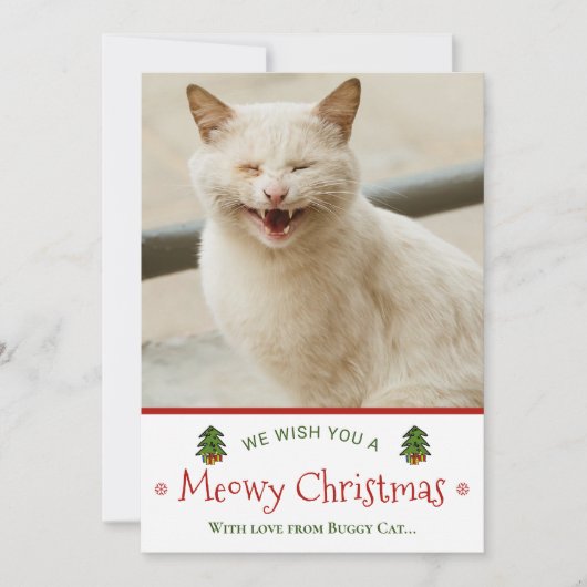 Cat Meowyおもしろい Christmas Photoより シーズンカード (正面)