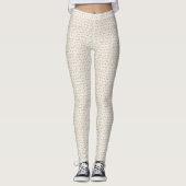 Cat Microprint Leggings – Soft Beige レギンス (正面)
