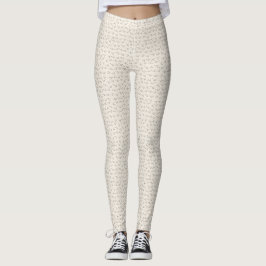 Cat Microprint Leggings – Soft Beige レギンス