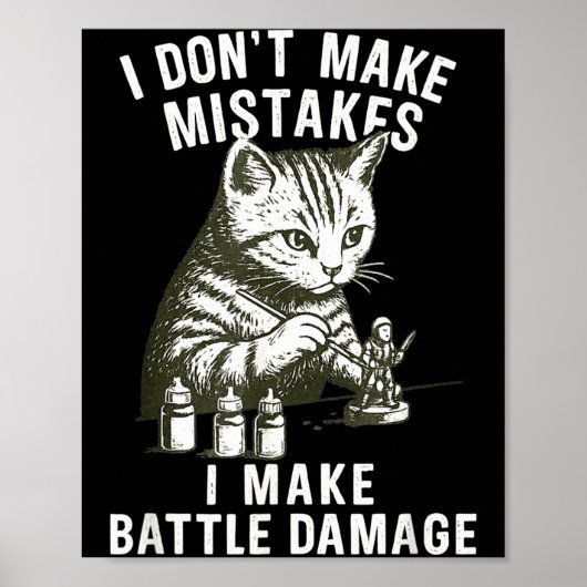 Cat Miniature Painter Battle Damage Funny Miniatur ポスター (正面)
