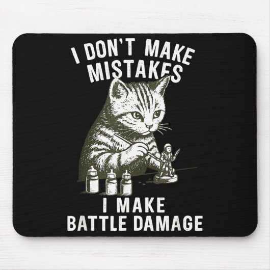 Cat Miniature Painter Battle Damage Funny Miniatur マウスパッド (正面)