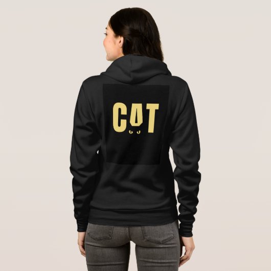 CAT Minimalist Typography Hoodie パーカ (裏面フル)
