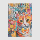 Cat Mixed Mixed Paper Collage 薄葉紙 (正面)