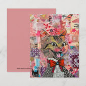 Cat Mixed Mixed Paper Collage Greeting Card サンキューカード (正面/裏面)