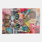 Cat Mixed Mixed Paper Collage Kitchen Towel キッチンタオル (横)