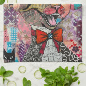 Cat Mixed Mixed Paper Collage Kitchen Towel キッチンタオル (折り畳み)