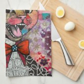 Cat Mixed Mixed Paper Collage Kitchen Towel キッチンタオル (四つ折り)
