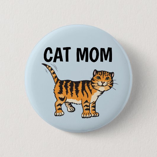 CAT MOMオレンジ色の虎猫ボタン 缶バッジ (正面)