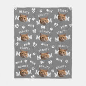 Cat Momグレー名パーソナライズされたとフォトリピートFl フリースブランケット (正面)