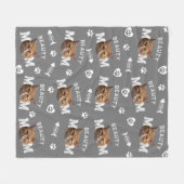 Cat Momグレー名パーソナライズされたとフォトリピートFl フリースブランケット (正面(横))