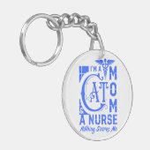 Cat Momナース-おもしろいナースや猫好き向けギフト キーホルダー (正面左)