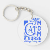 Cat Momナース-おもしろいナースや猫好き向けギフト キーホルダー (正面)