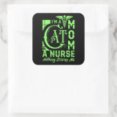 Cat Momナース-おもしろいナースや猫好き向けギフト スクエアシール (バッグ)