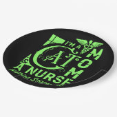 Cat Momナース-おもしろいナースや猫好き向けギフト ペーパープレート (アングル)