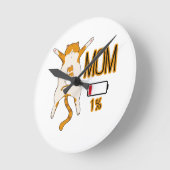 Cat Momバッテリの低エネルギー ラウンド壁時計 (傾斜)