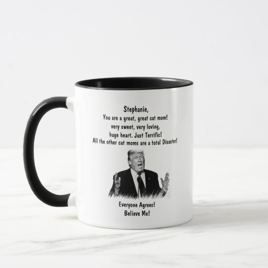CAT MOMパーソナライズされたのTrump Mug名前を追加 マグカップ (左)