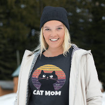 CAT MOMヴィンテージレトロスタイルTシャツフード付きスウェットシャツ
