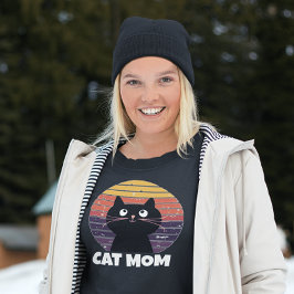 CAT MOMヴィンテージレトロスタイルTシャツフード付きスウェットシャツ Tシャツ