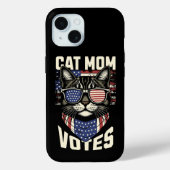 Cat Mom投票可愛い選挙アメリカ国旗 Case-Mate iPhoneケース (裏面)