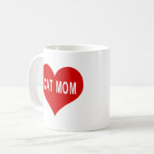 CAT MOM 赤い愛のハート コーヒーマグカップ (正面左)