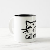 Cat Mom black ツートーンマグカップ (正面左)