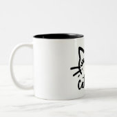 Cat Mom black ツートーンマグカップ (左)