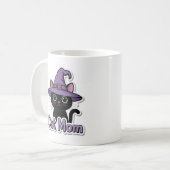 Cat Mom Black Cat Witch Hat Cute Coffee Mug Cat Lo コーヒーマグカップ (正面左)